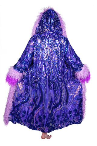 Sequin Dreams Fur Trench Coat