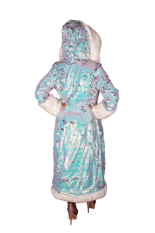 Ice Queen Sequin Fur Lined Coat